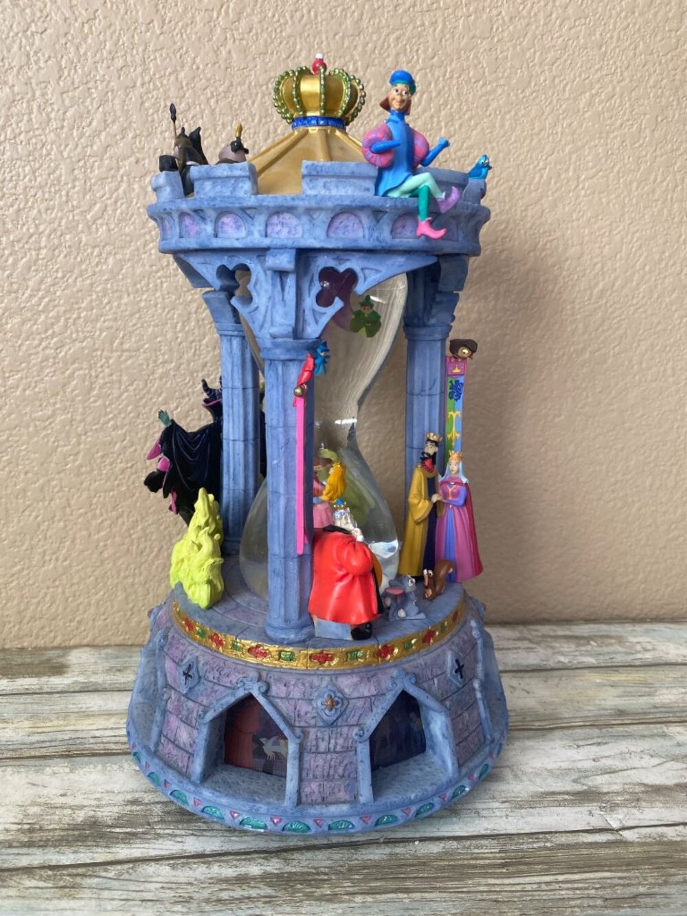 Disney Sleeping Beauty LED Light-UP Hourglass Snowglobe Music Box w/FLAWS - Picture 8 of 16
